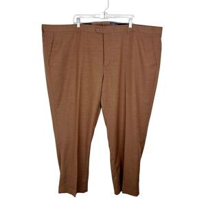 Bocaccio Uomo Trousers Men 50 x 29 Brown Rayon Slacks Relaxed Fit Formal Bottoms
